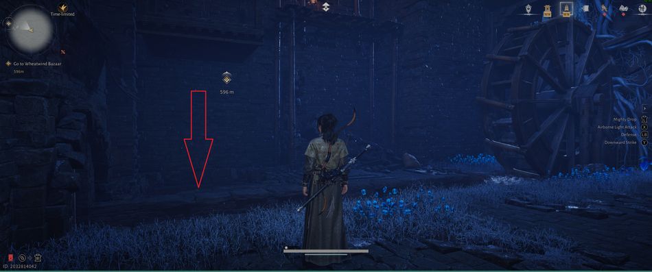 Where Winds Meet: Jump through this hole to reach the hidden room