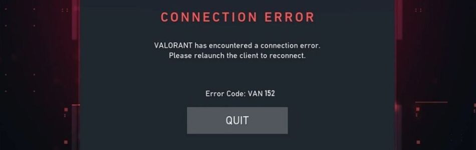 Valorant Error Code VAN 152