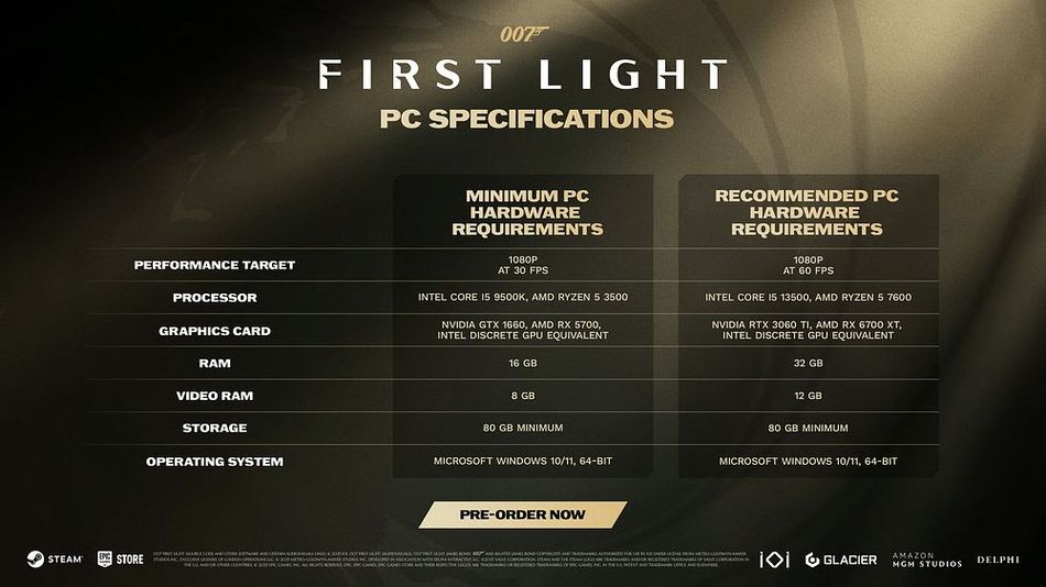 007 First Light PC specs