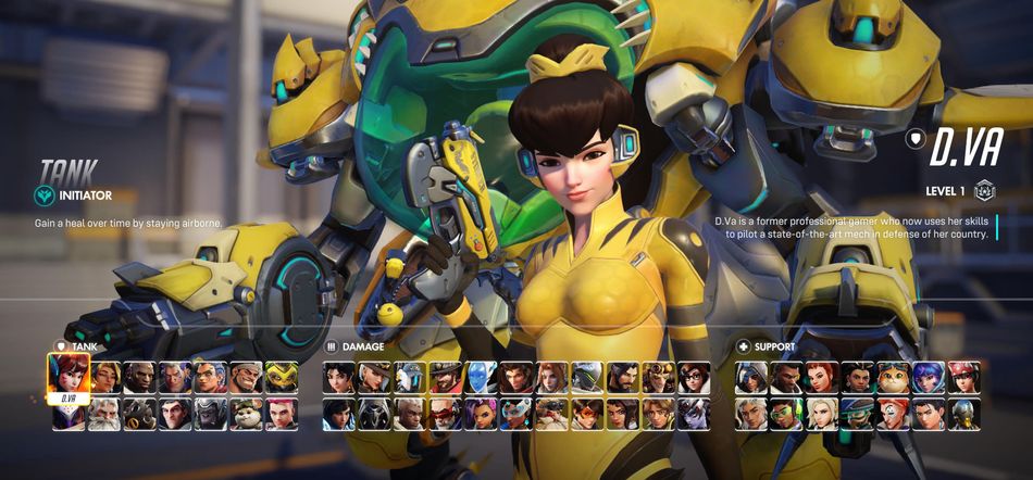 D.Va is considered the most mobile and forgiving tank for players learning positioning.