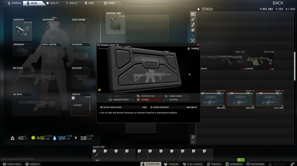 Weapon repair kit shown on the podcast