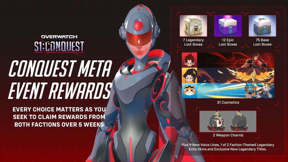 The Overwatch Conquest Meta Event is packed with rewards.