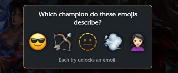 Today's clues for LoLdle emoji riddle!