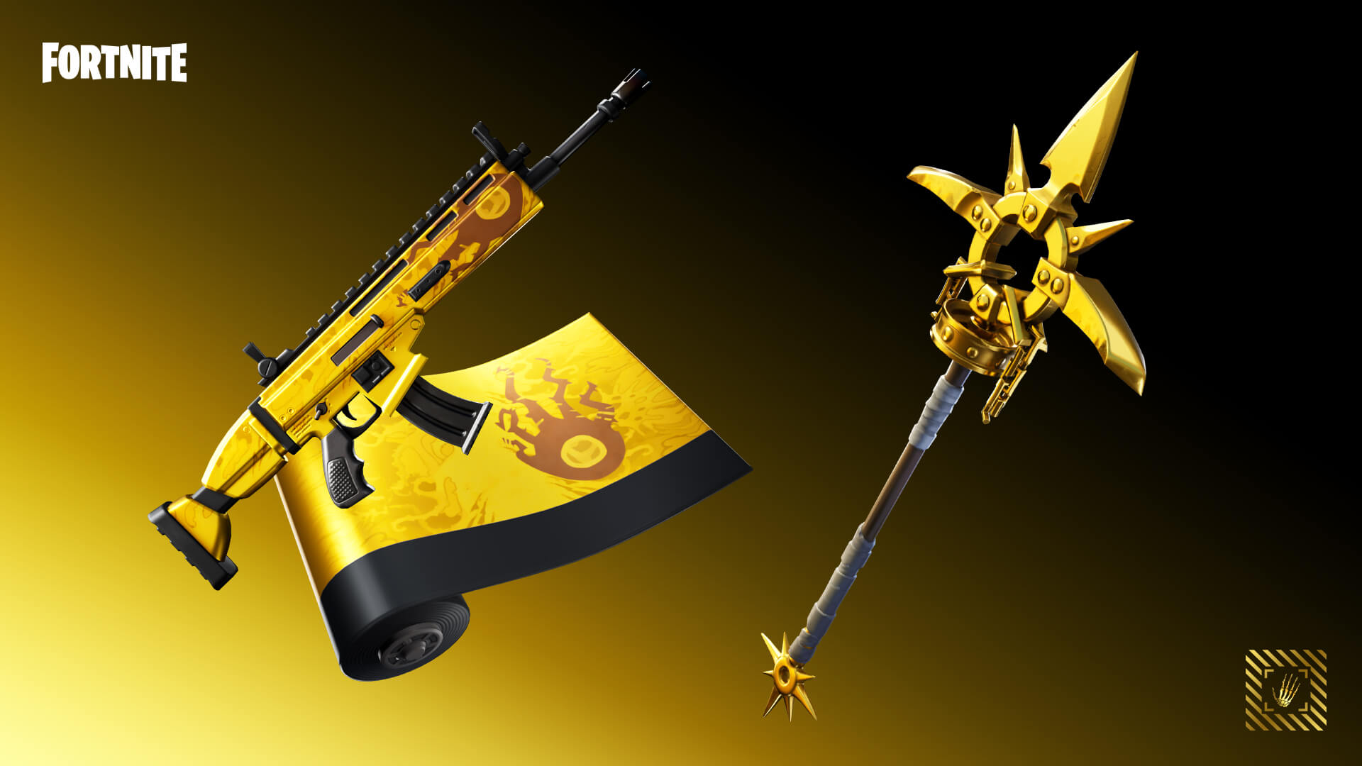 Fortnite - Greed Wrap and Gilded Scepter Pickaxe