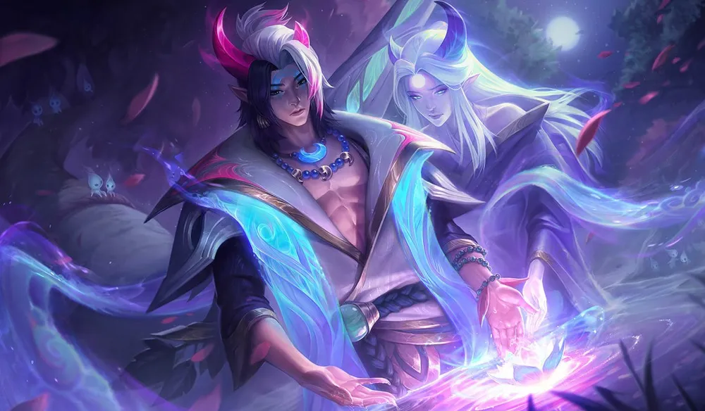 Spirit Blossom Aphelios splash art