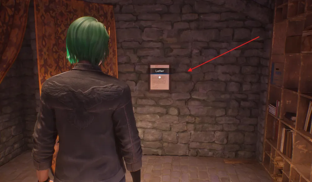Chloe needs to explore and interact with other objects before she can move the letter of the wall.