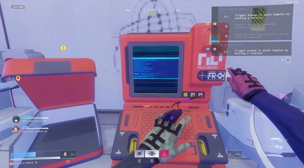 Approach the terminal in South Complex to begin the hacking process.