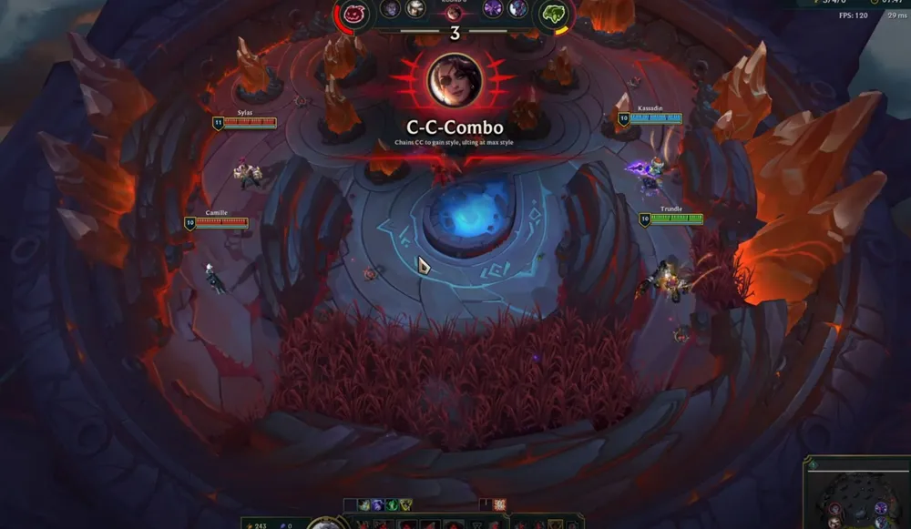 New Arena map Petricite Grove added to rotation featuring interactive mining bombs, while existing maps Ancestral Woods and Koipond receive quality-of-life improvements
