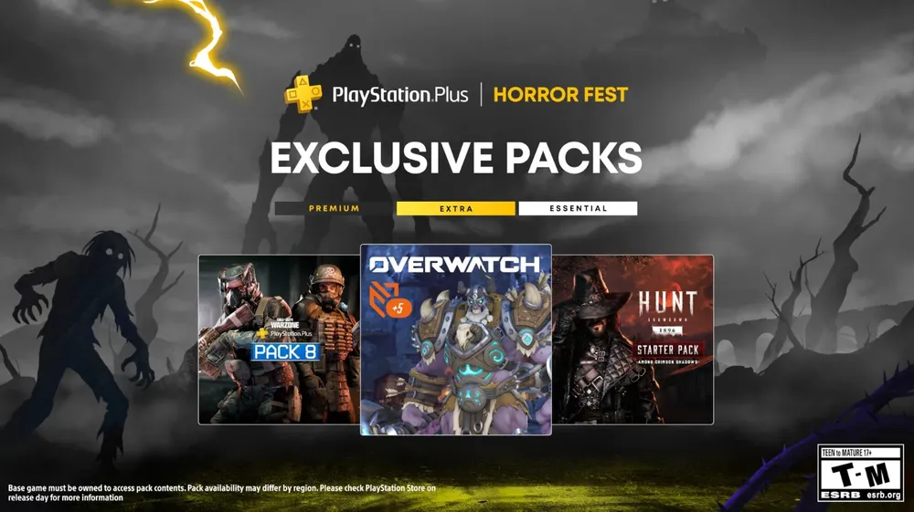 October’s PlayStation Plus games are also included in HorrorFest loot packs for games like Call of Duty: Warzone, Hunt: Showdown 18, and Overwatch 2. 