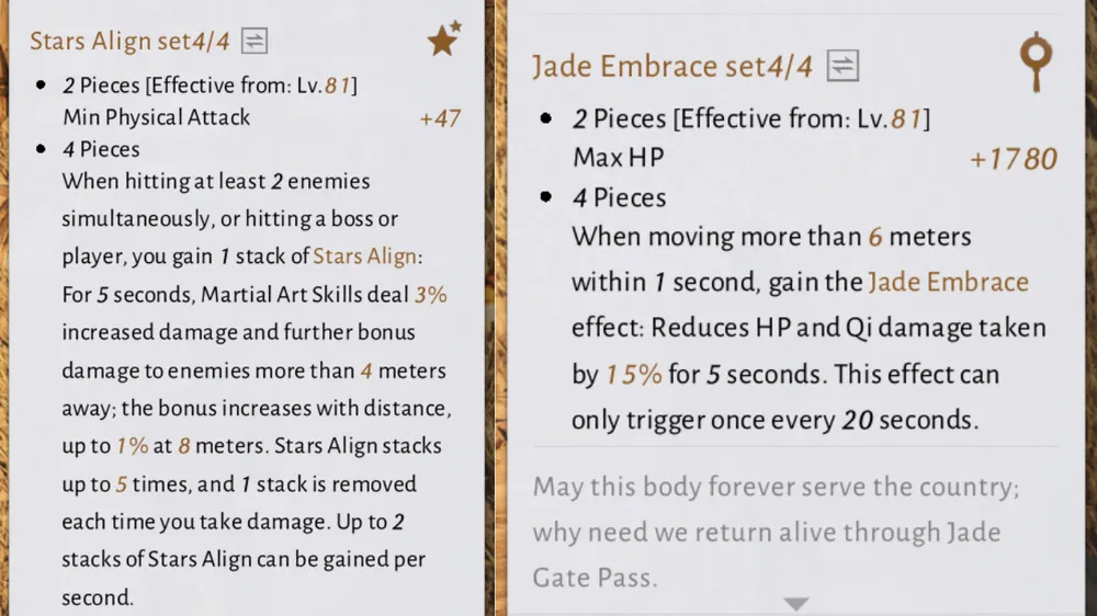 New weapon and armour sets introduced in Version 1.4., alongside the Bamboocut Dust Martial Art path