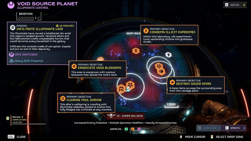Void missions feature randomized primary objectives requiring adaptive strategies, including destroying Illuminate structures, scouting, and documenting findings with tactical video cameras